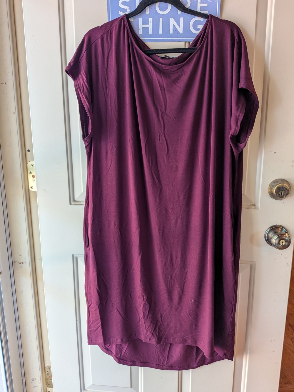 Universal Standard Helen Black Cherry Shift Dress S 14_16